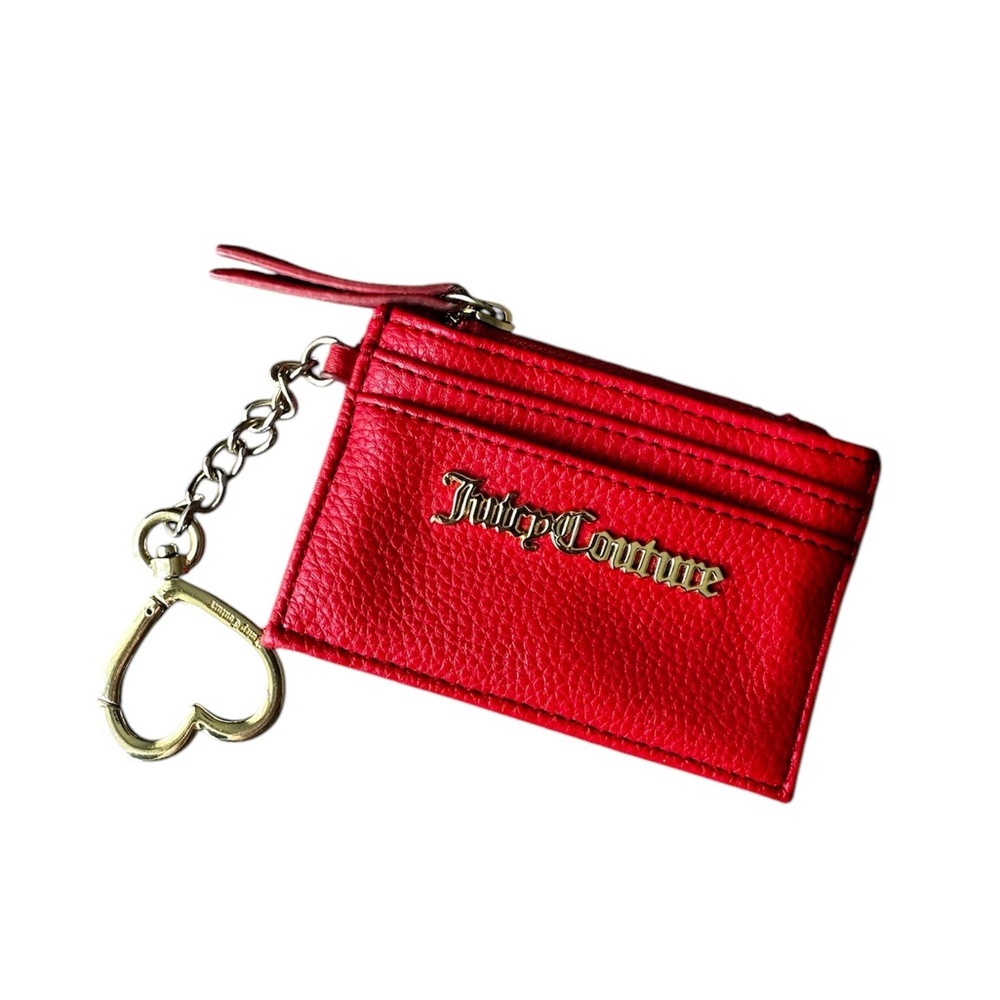 Juicy Couture Red Card Holder with Heart Keychain